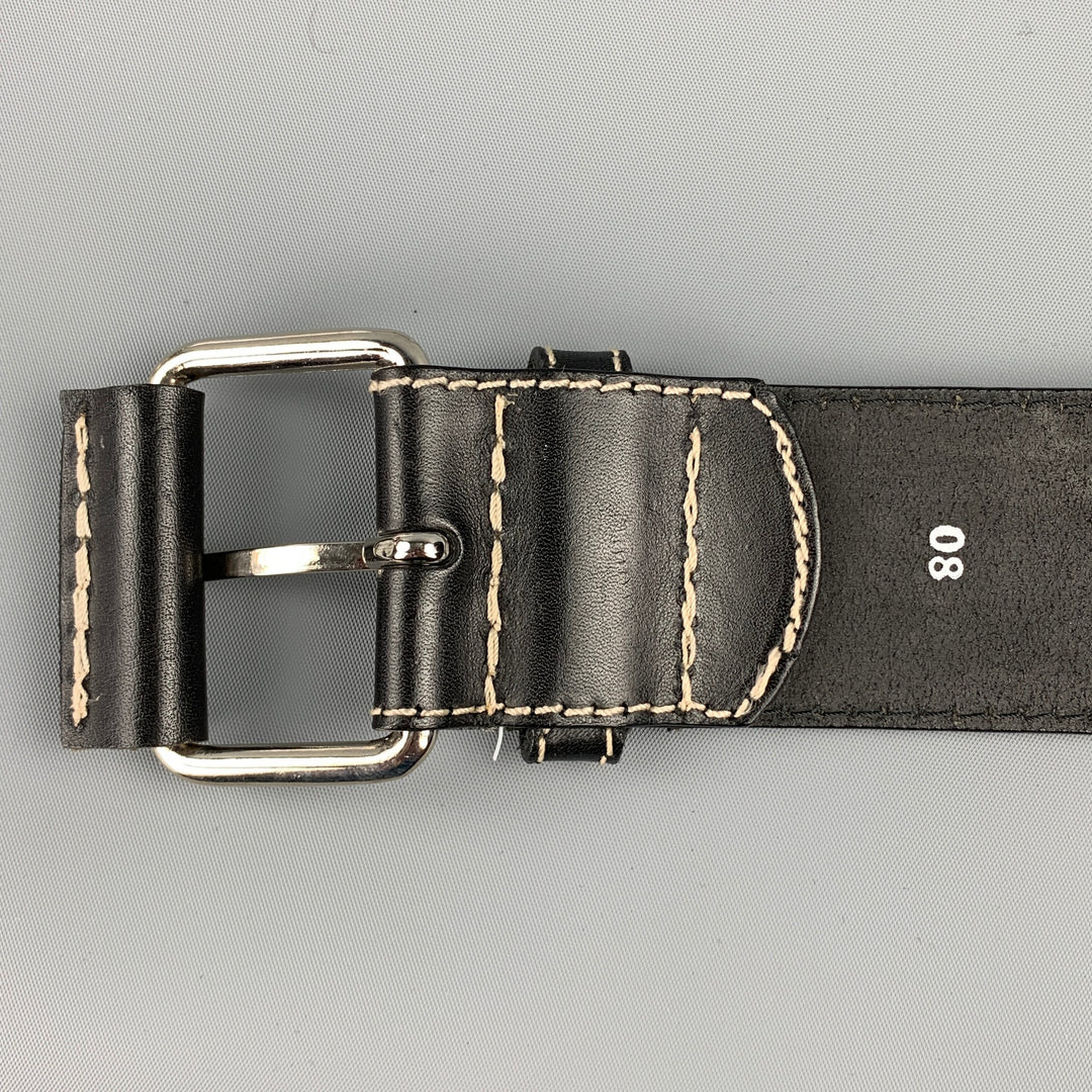 IVAN GRUNDAHL Cintura 31 Cinturón de cuero negro