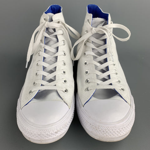 CONVERSE Size 10.5 White Canvas High Top Sneakers