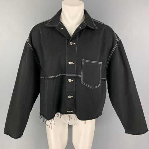 ROAD Size One Size Black White Contrast Stitch Oversized Jacket