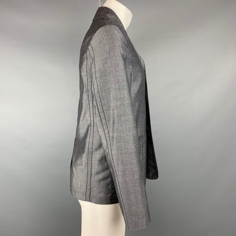 PRADA Size 36 Dark Gray Contrast Stitch Mohair / Wool Jacket