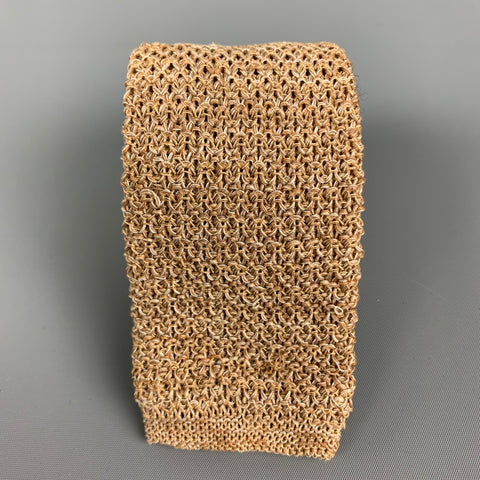 Vintage WILKES BASHFORD Khaki Knitted Silk Tie