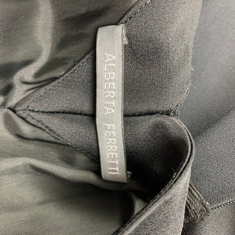 ALBERTA FERRETTI Taille 2 Robe de cocktail sans manches en acétate et viscose noir