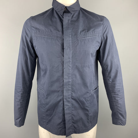 THE LOST EXPLORER Size L Navy Cotton Hidden Buttons Jacket
