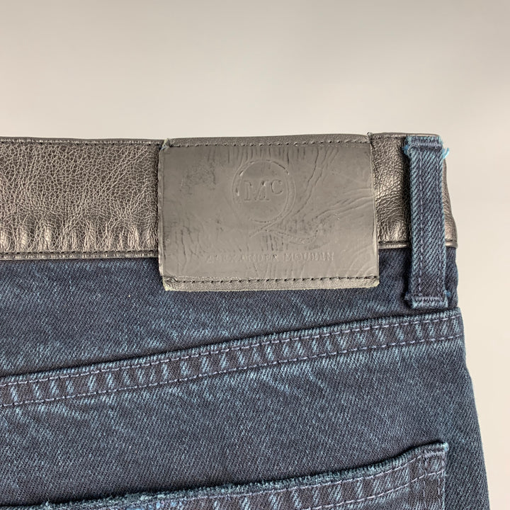 MCQ by ALEXANDER MCQUEEN Size 32 Navy Distressed Cotton Jeans