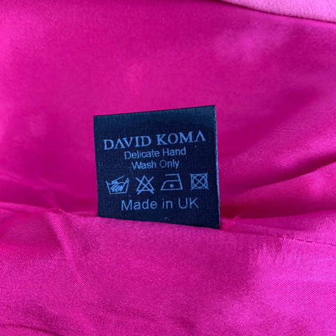 DAVID KOMA Size 4 Fuchsia Polyester Sequined Tapered Dress Pants