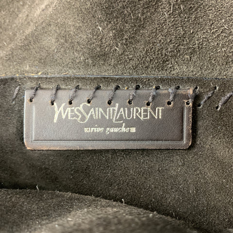 YVES SAINT LAURENT Brown Stitched Leather Flap Bag