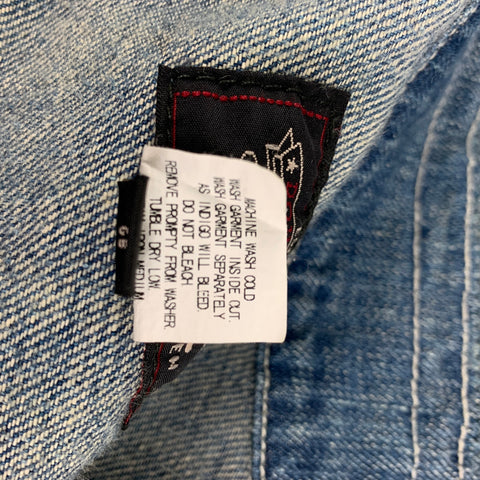 RRL by RALPH LAUREN Size XL Blue Distressed Cotton Denim Jacket