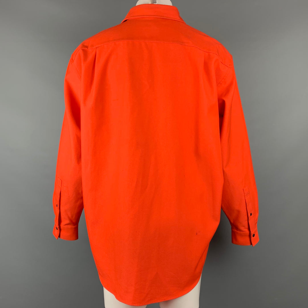 ACNE Size S Orange Cotton / Polyester Oversized Long Sleeve Shirt