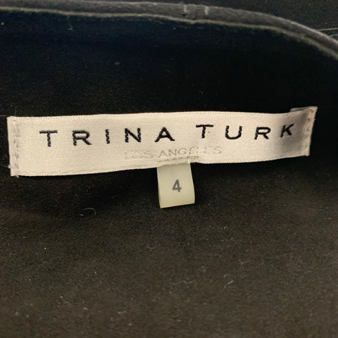 TRINA TURK Size 4 Black Suede Sleeveless Dress