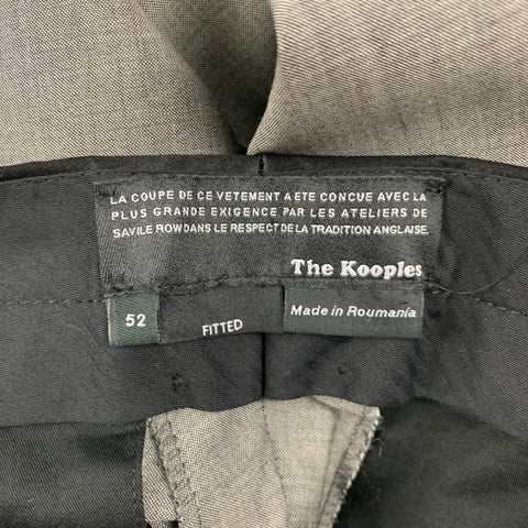 THE KOOPLES Size 40 Grey Black Wool Shawl Collar Suit