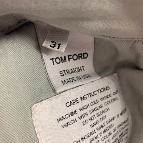 TOM FORD Size 31 Light Grey Cotton Straight Jeans