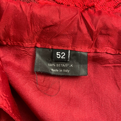 GUCCI by TOM FORD 2001 XL Red Dragon Embroidered Silk Wide Leg Karate Pants