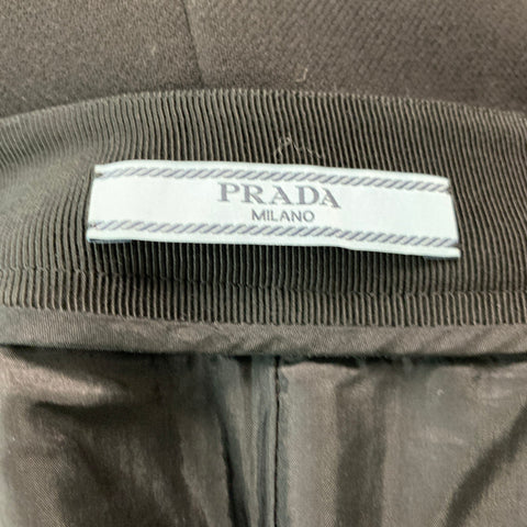 PRADA Taille 6 Jupe crayon en laine noire longueur genou
