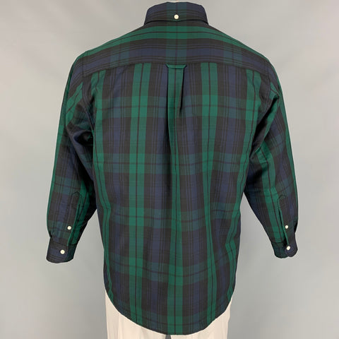 J.PRESS Size L Green & Black Blackwatch Plaid Wool / Nylon Jacket