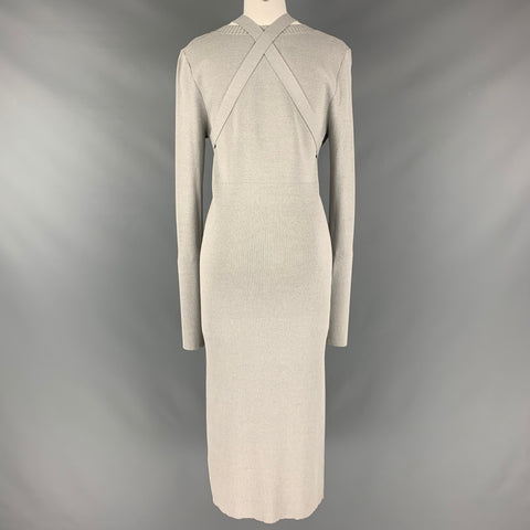 DION LEE Vestido midi a media pantorrilla en mezcla de viscosa gris talla M