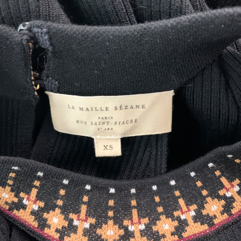 LA MAILLE SEZANE Size S Black Beige Viscose Polyester Abstract  Sets