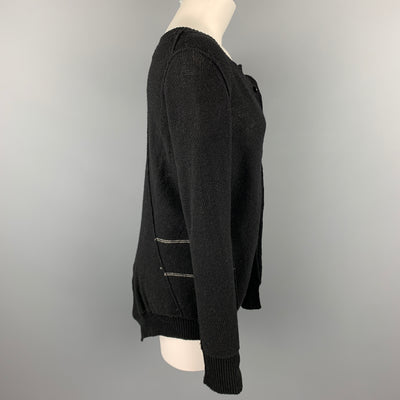 YOHJI YAMAMOTO NOIR Size S Black Knitted Wool Blend Cardigan