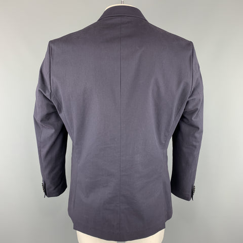 PS by PAUL SMITH Chest Size 44 Solid Navy Cotton / Elastane Sport Coat