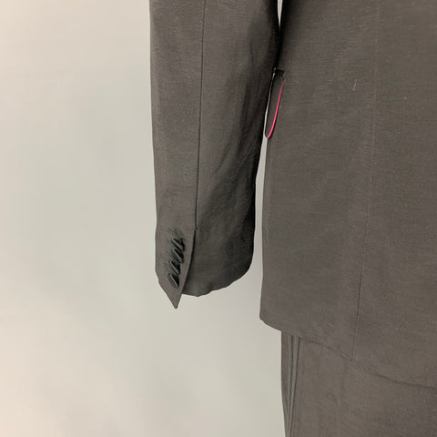 Vintage GIANNI VERSACE Deadstock Size 44 Black Pattern Cotton Blend Shawl Collar Tuxedo Suit