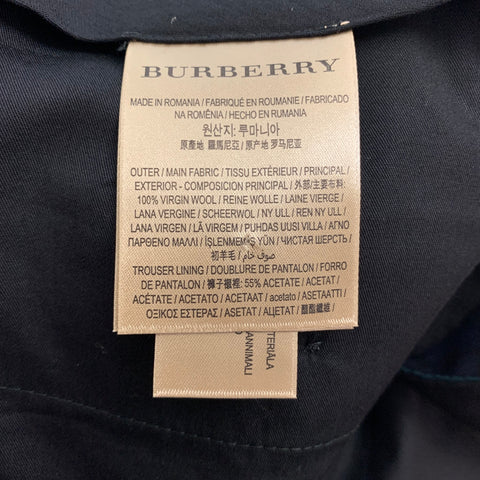 BURBERRY Size 38 Green Navy Blackwatch Plaid Wool Zip Fly Dress Pants