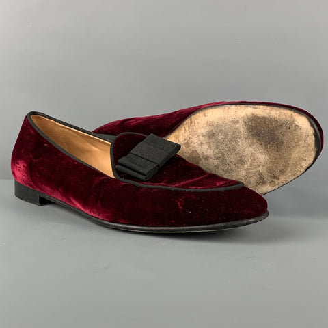 SUPERGLAMOUROUS Size 10 Burgundy Velvet Bow Loafers