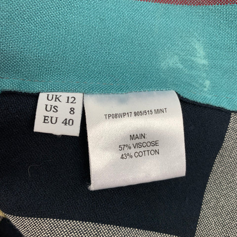 JWANDERSON Talla 12 Blusa de viscosa / algodón Madras multicolor