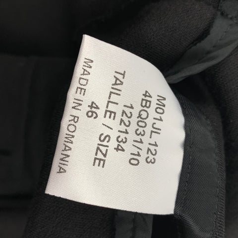 LANVIN Size 36 Black Cotton Wool Notch Lapel Sport Coat