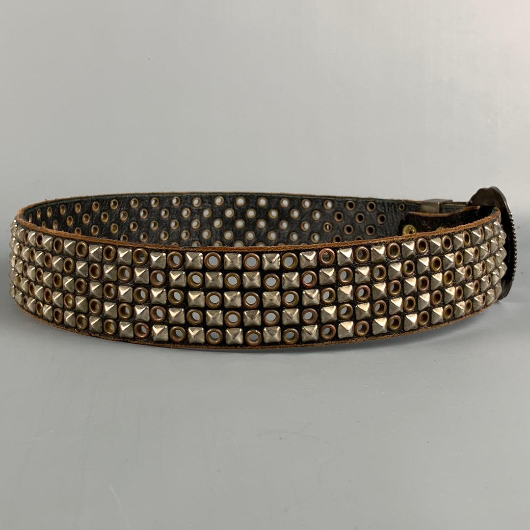JAO SMITHS Size 34 Brown Studded Leather Belt