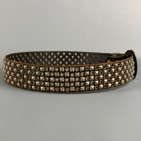 JAO SMITHS Size 34 Brown Studded Leather Belt