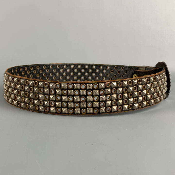 JAO SMITHS Size 34 Brown Studded Leather Belt