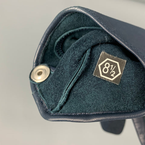 MAISON FABRE Talla 8.5 Guantes de piel de cordero azul marino