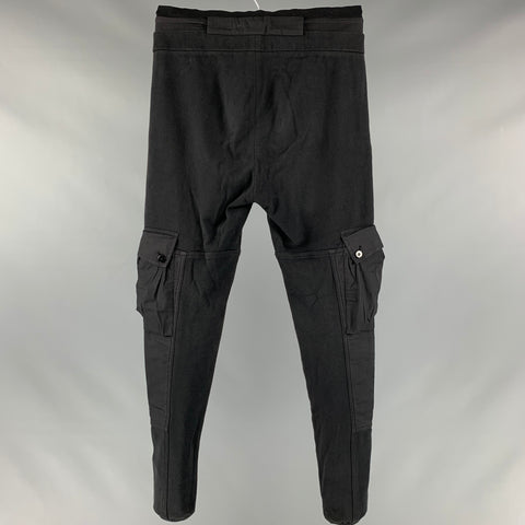 ALEXANDER MCQUEEN Size 34 Grey Distressed Cotton Cargo Casual Pants