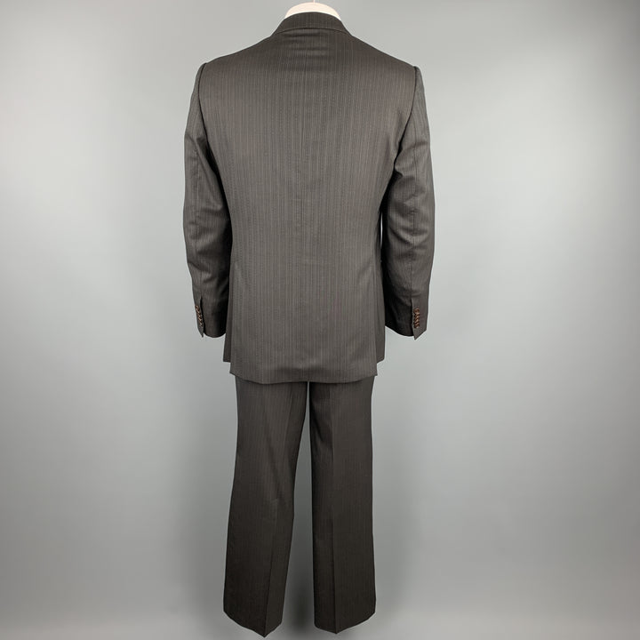 PAUL SMITH Size 42 Regular Brown Stripe Wool Notch Lapel Suit