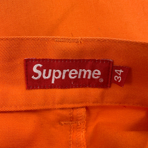 SUPREME Size 34 Orange Polyester / Cotton Zip Fly Casual Pants