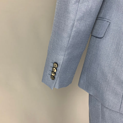 ALEXANDER MCQUEEN Size 38 Blue Mohair Silk Peak Lapel Suit