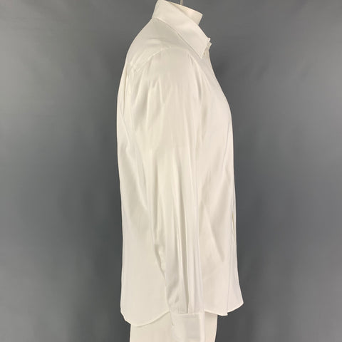 GIORGIO ARMANI Size M White Cotton Button Up Long Sleeve Shirt