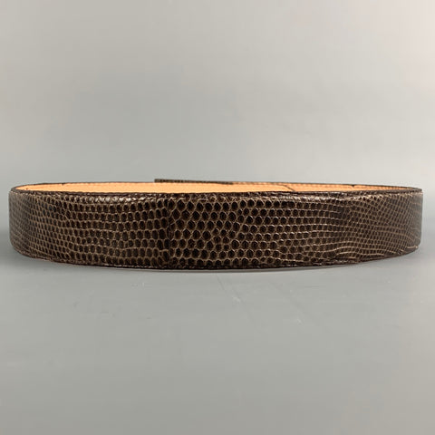 VAN AMBURG Brown Lizard Leather Belt Strap