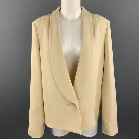 CHLOE Size 8 Cream Silk Blend Shawl Collar Blazer