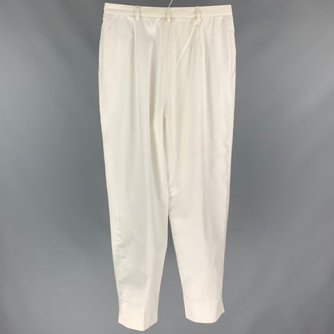 CHRISTIAN DIOR Size 31 White Pleated High Waisted Wide Leg Dress Pants