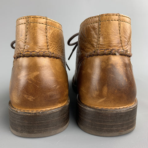 FRYE Size 10.5 Tan Antique Leather Lace Up Boots