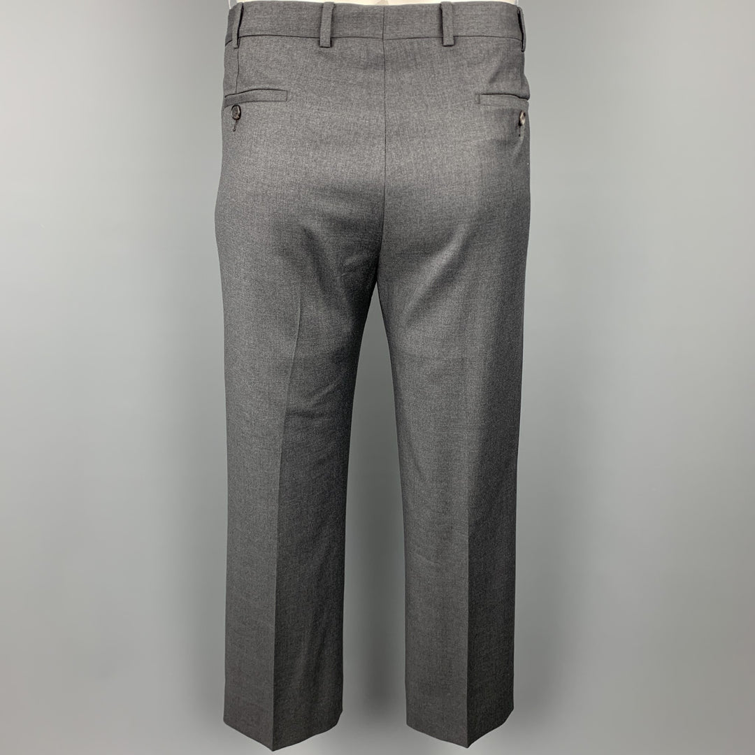 PRADA 40 Regular Gray Wool Notch Lapel Suit