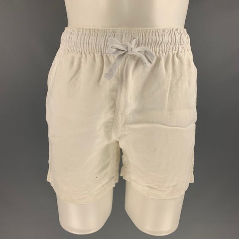VENROY Taille S Short à cordon de serrage en lin blanc