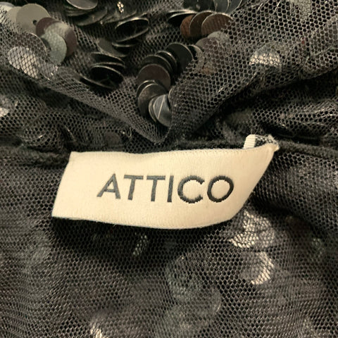 ATTICO Size 6 Black Polyamide Sequined Low Back Dress