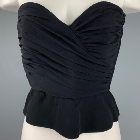 GIORGIO ARMANI Taille 6 Haut bustier froncé noir