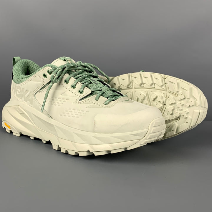 HOKA x Bodega Kaha Size 9.5 Moss Mixed Materials Lace Up Sneakers