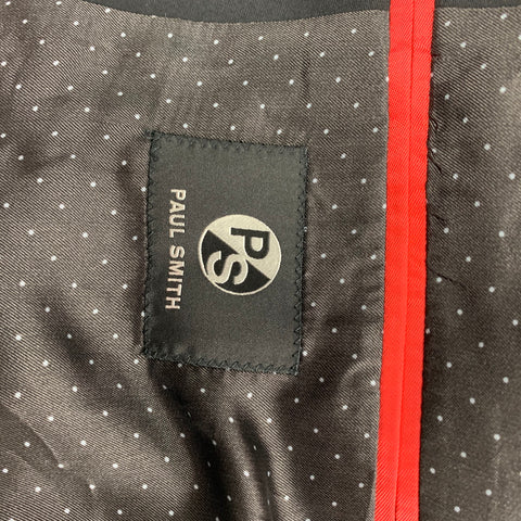 PS by PAUL SMITH Size 38 Navy & Black Paisley Wool / Acrylic Shawl Collar Sport Coat