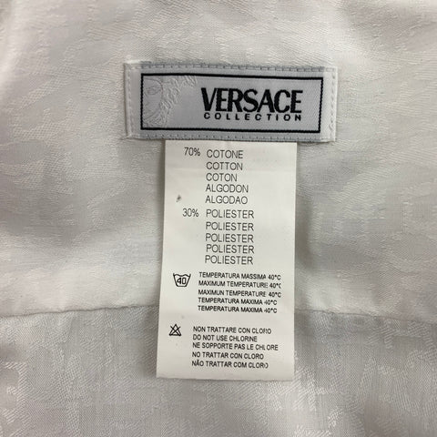 VERSACE COLLECTION Size L White Logo Cotton / Polyester Long Sleeve Shirt