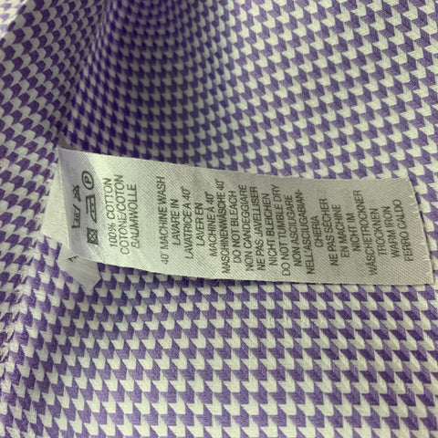 PAUL SMITH Size M Lavender & White Checkered Cotton Button Down Long Sleeve Shirt