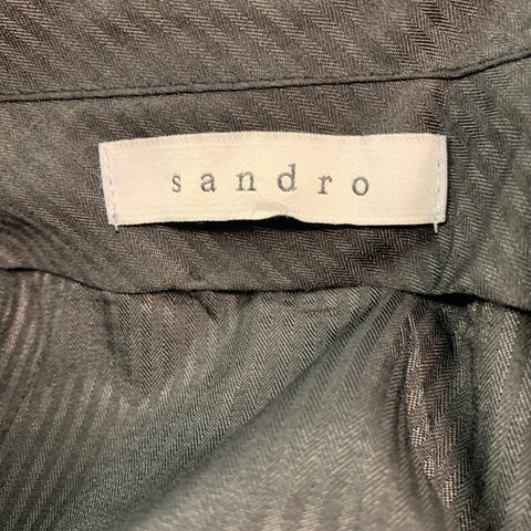 SANDRO Size 34 Navy Solid Wool Zip Fly Dress Pants