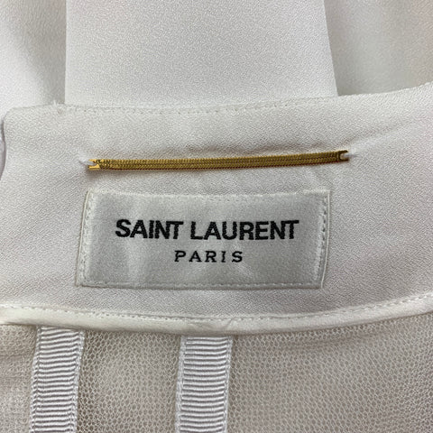 SAINT LAURENT Taille 4 Robe de cocktail sans bretelles en viscose blanche